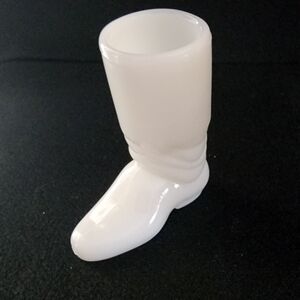 Vintage Milk Glass Boot